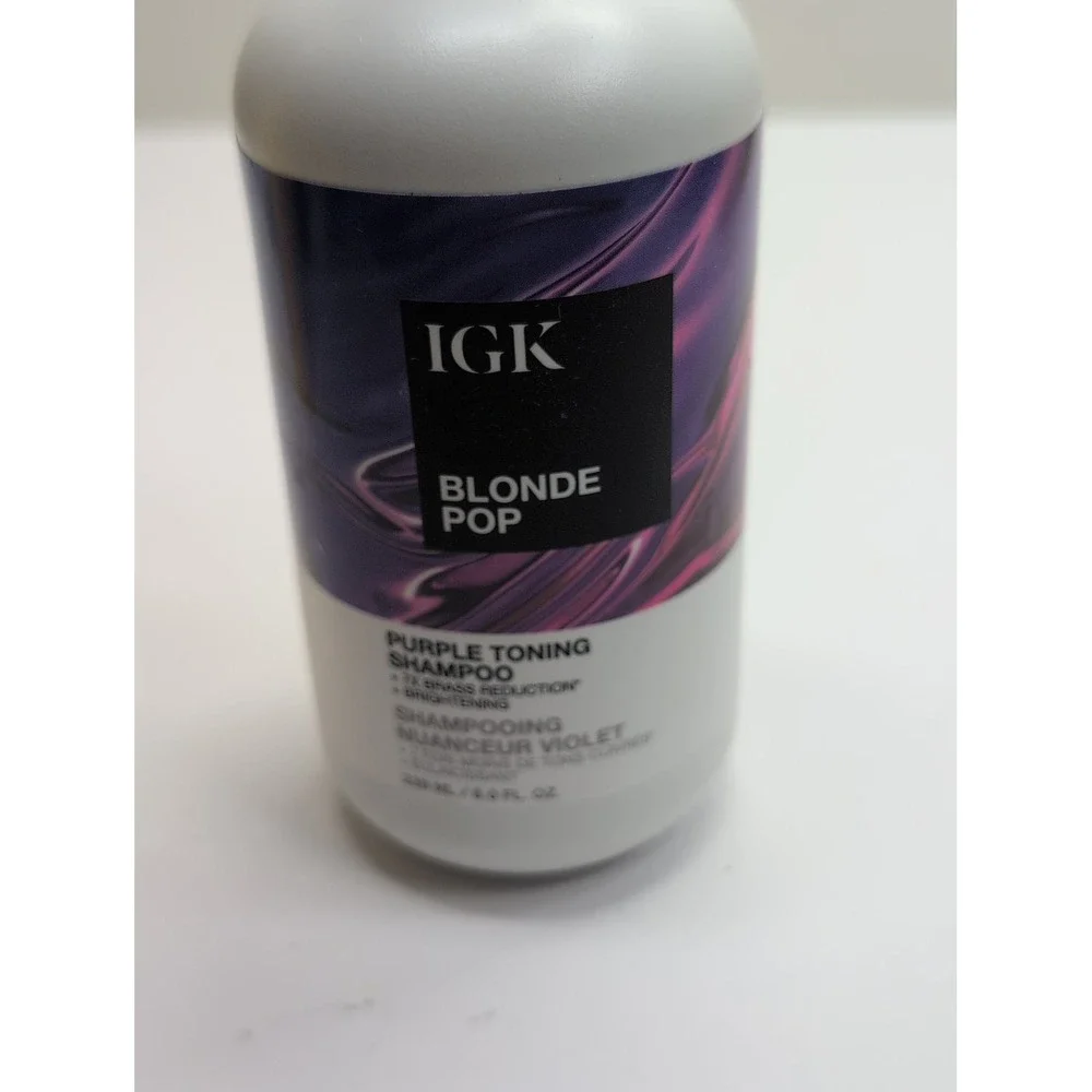 IGK Blonde Pop PURPLE TONING Shampoo-8 fl oz *New-Sealed Liner